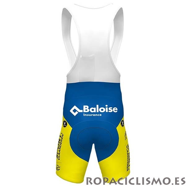 2020 Maillot Sport Vlaanderen-baloise Tirantes Mangas Cortas Blanco Amarillo Azul